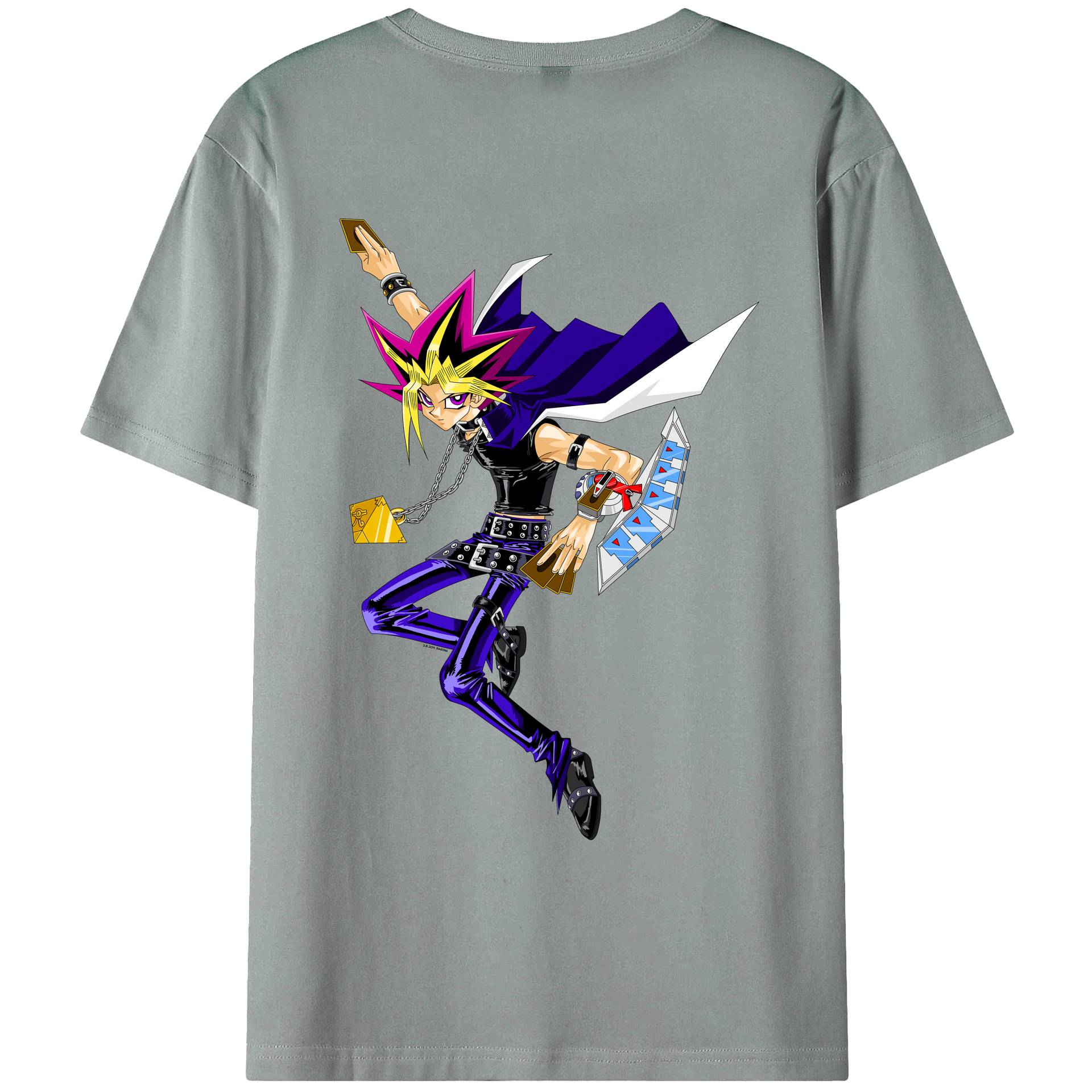 （画像用） 遊☆戯☆王 Yu-Gi-Oh! 綿100％ メンズ半袖Tシャツ（バックプリント） 通気性